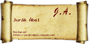Jurák Ábel névjegykártya